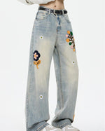 復古牛仔直筒長褲