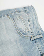 Distressed raw-edge jeans