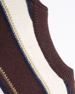 embroidered striped crew neck sweater