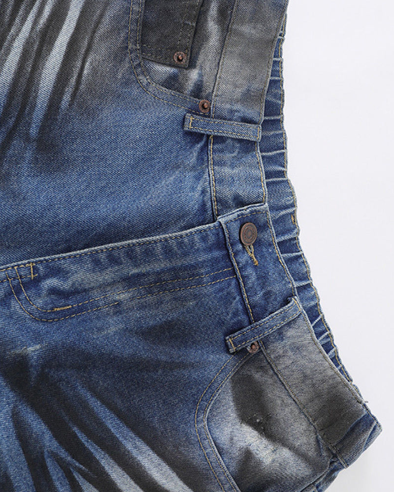 做舊破洞牛仔短褲