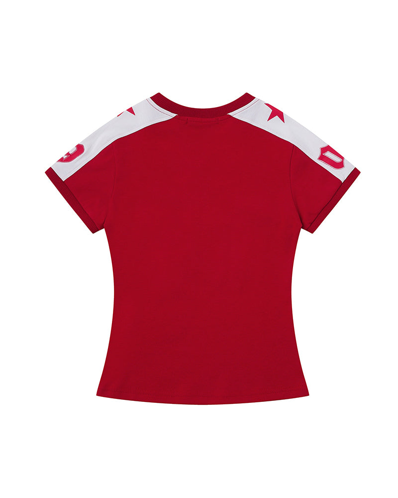 V-neck printed short sleeve