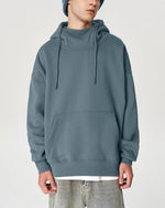 Retro half turtleneck hooded sweatshirt
