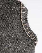 Embroidered duffle button sweater jacket