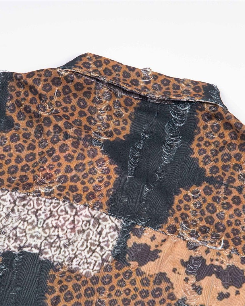 Leopard print short sleeve shirt