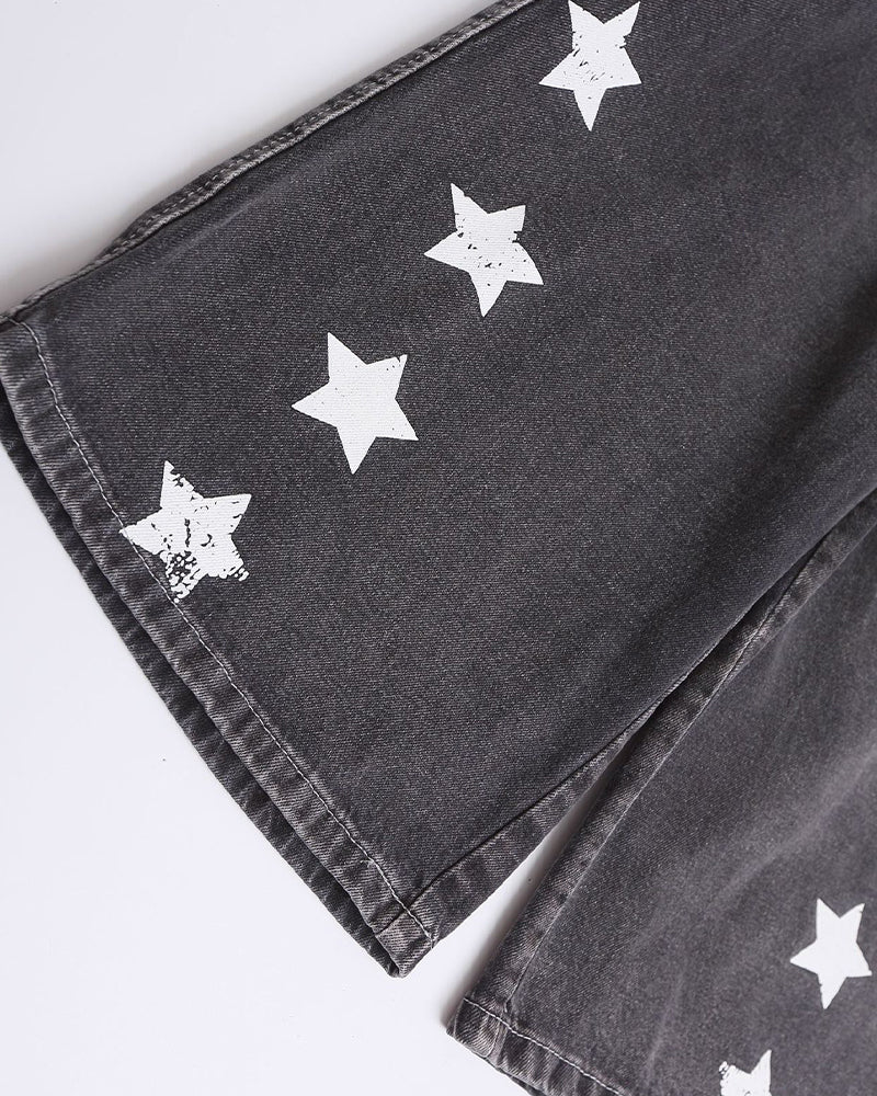 Vintage washed denim shorts