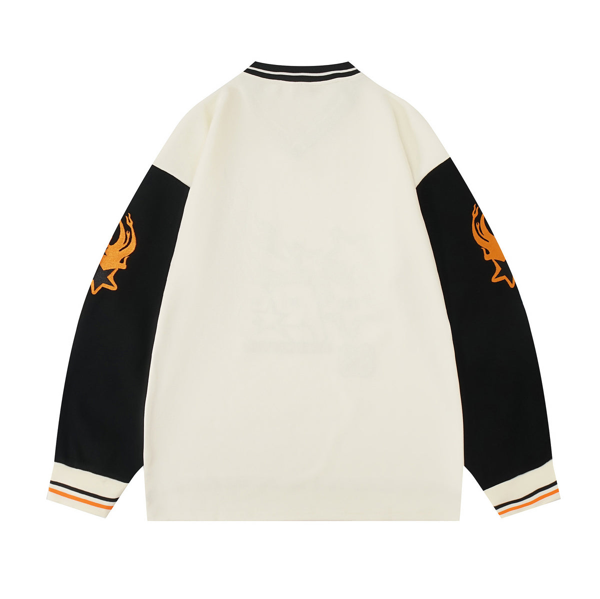 Retro letter contrast long sleeves