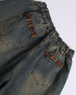 Lettering patchwork cropped trousers