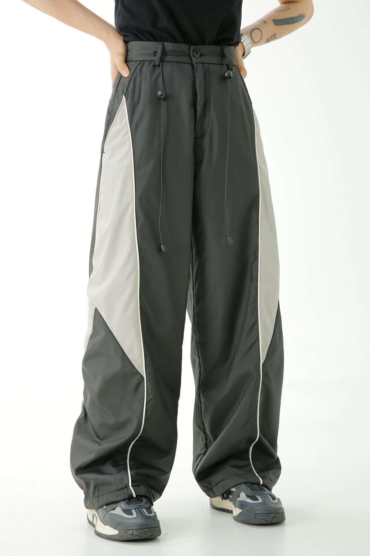 American retro patchwork casual trousers 