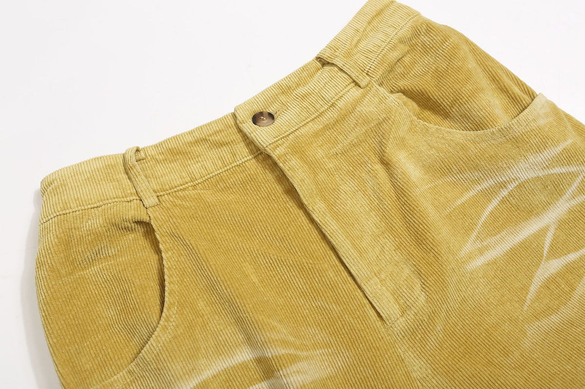 Retro corduroy straight-leg versatile wide-leg pants