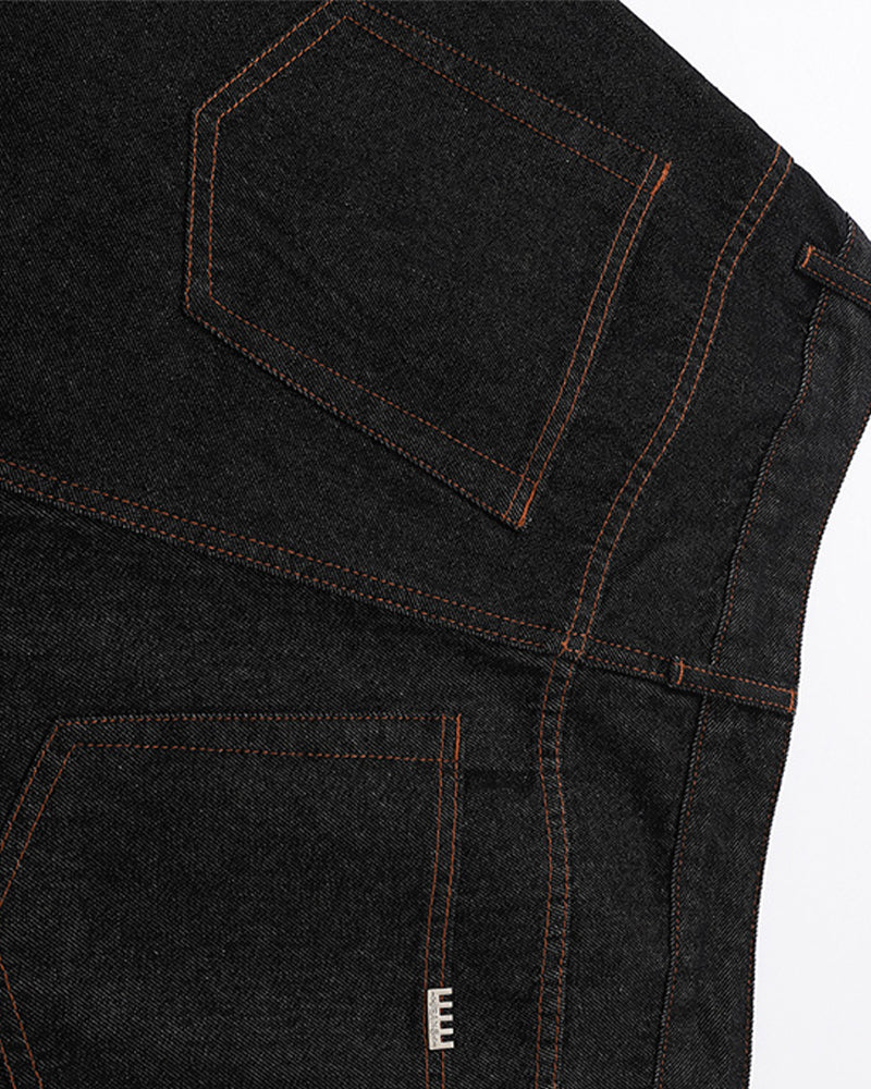Distressed Embroidered Jeans