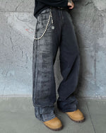 Washed straight jeans