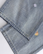 Embroidered Distressed Jeans