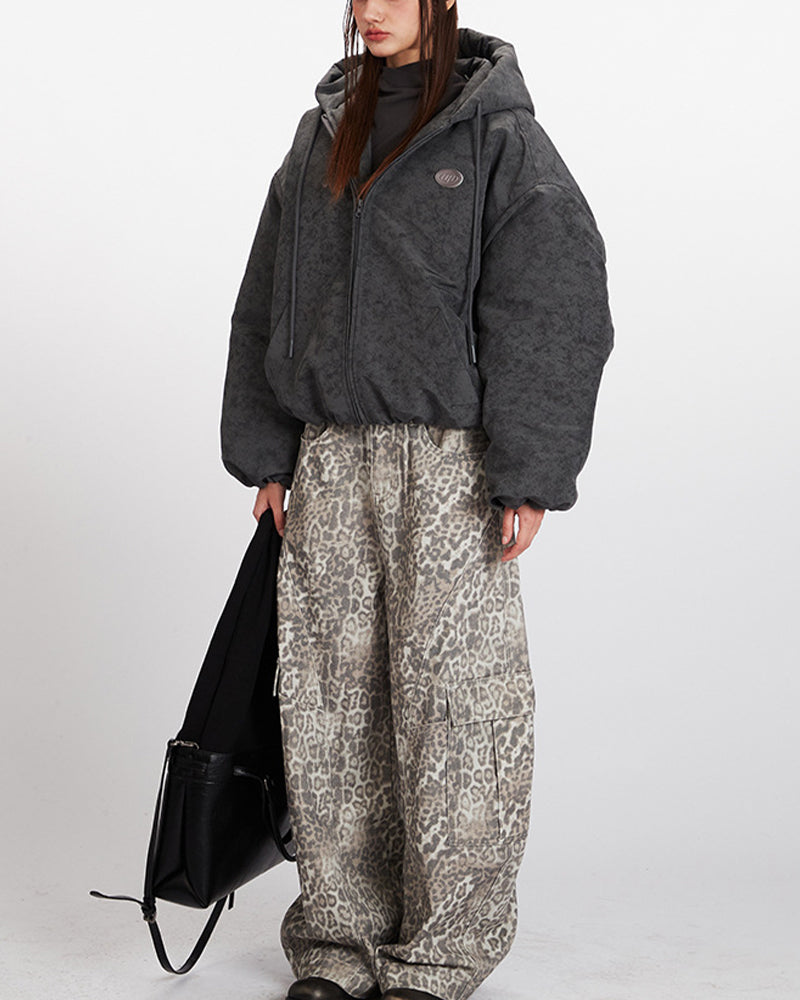 디스트레스드 후드 재킷