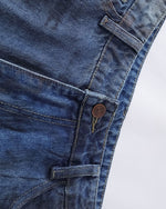 水洗牛仔直筒褲