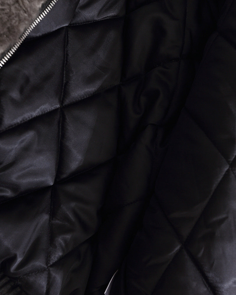 Retro-style short coat with fur collar