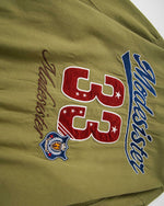 Retro letter stand collar jacket