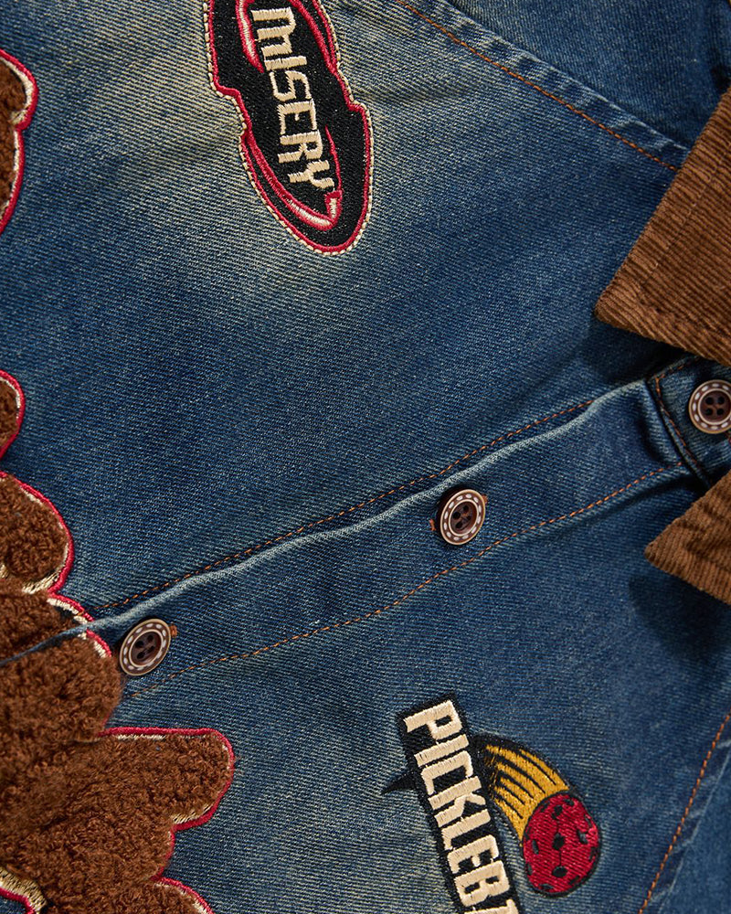 Distressed washed casual jacket