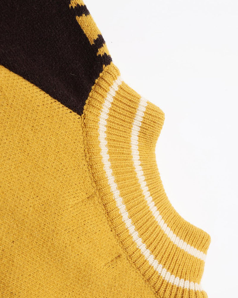 Retro contrast color stitching sweater