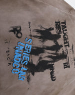 물감 튀김 무늬가 있는 빈티지 스타일의 반팔 셔츠