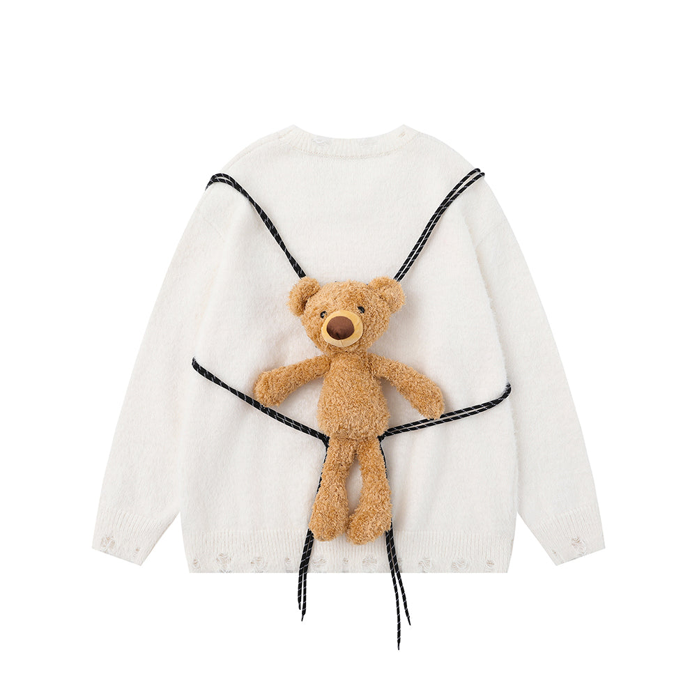 雙肩包玩偶情侶針織衫