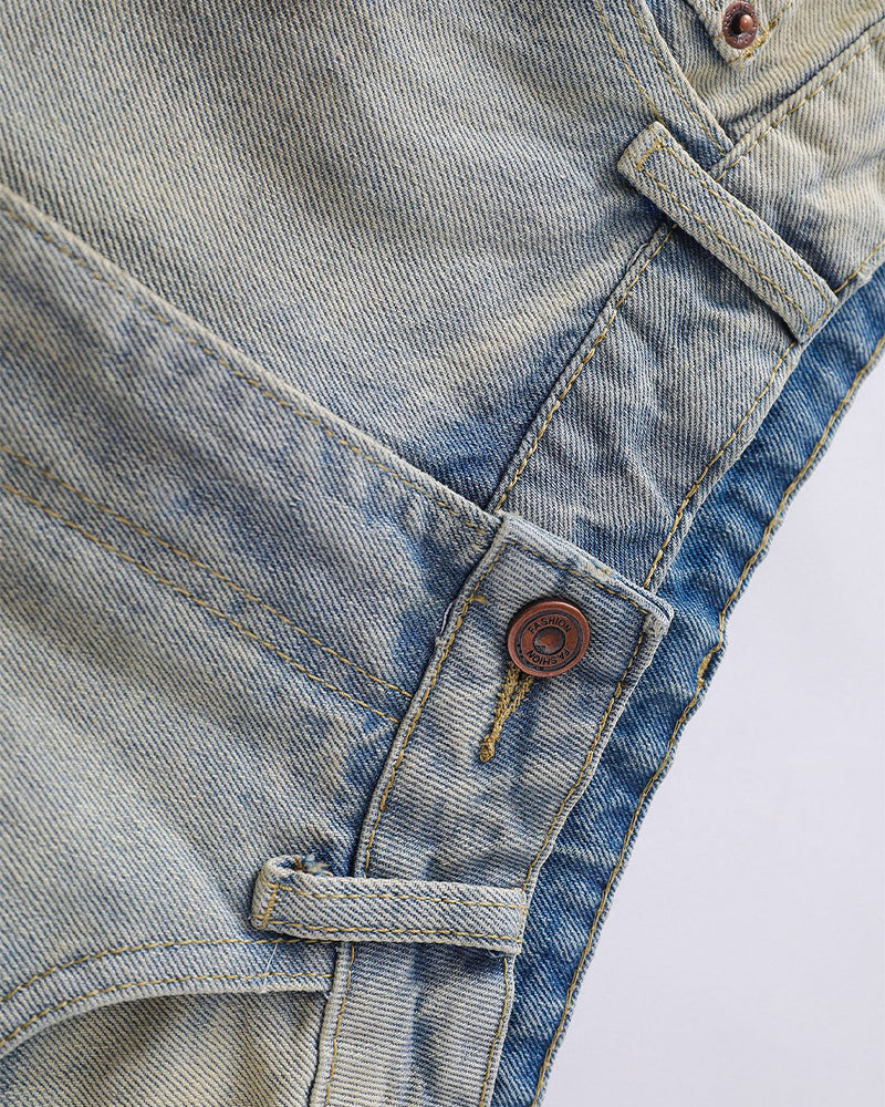 Washed straight jeans