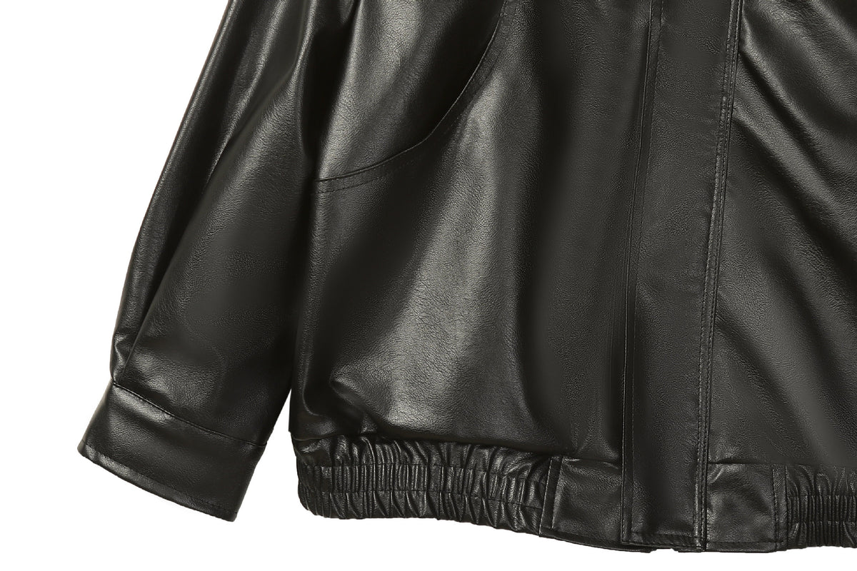 retro couple leather jacket