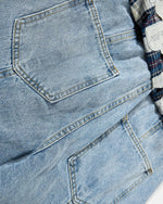 復古拼接小狗長褲