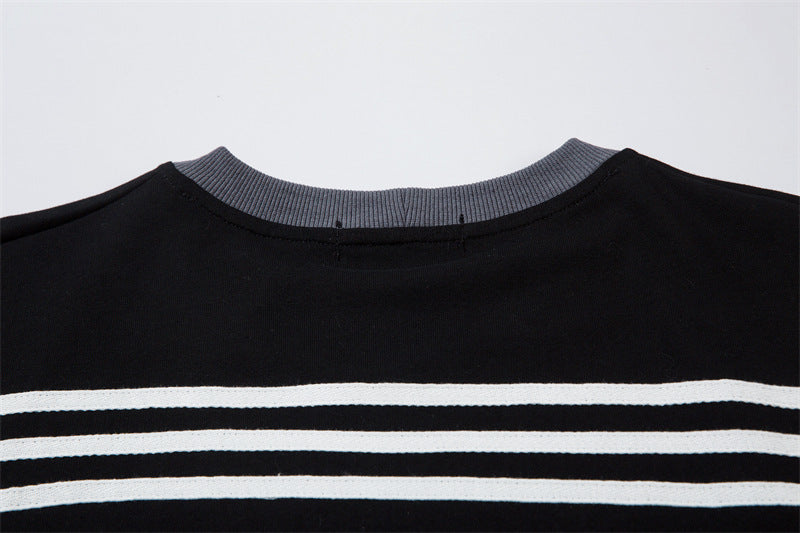 Retro striped sports style long sleeves