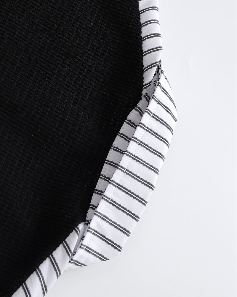 Fake two-piece polo sweatshirt