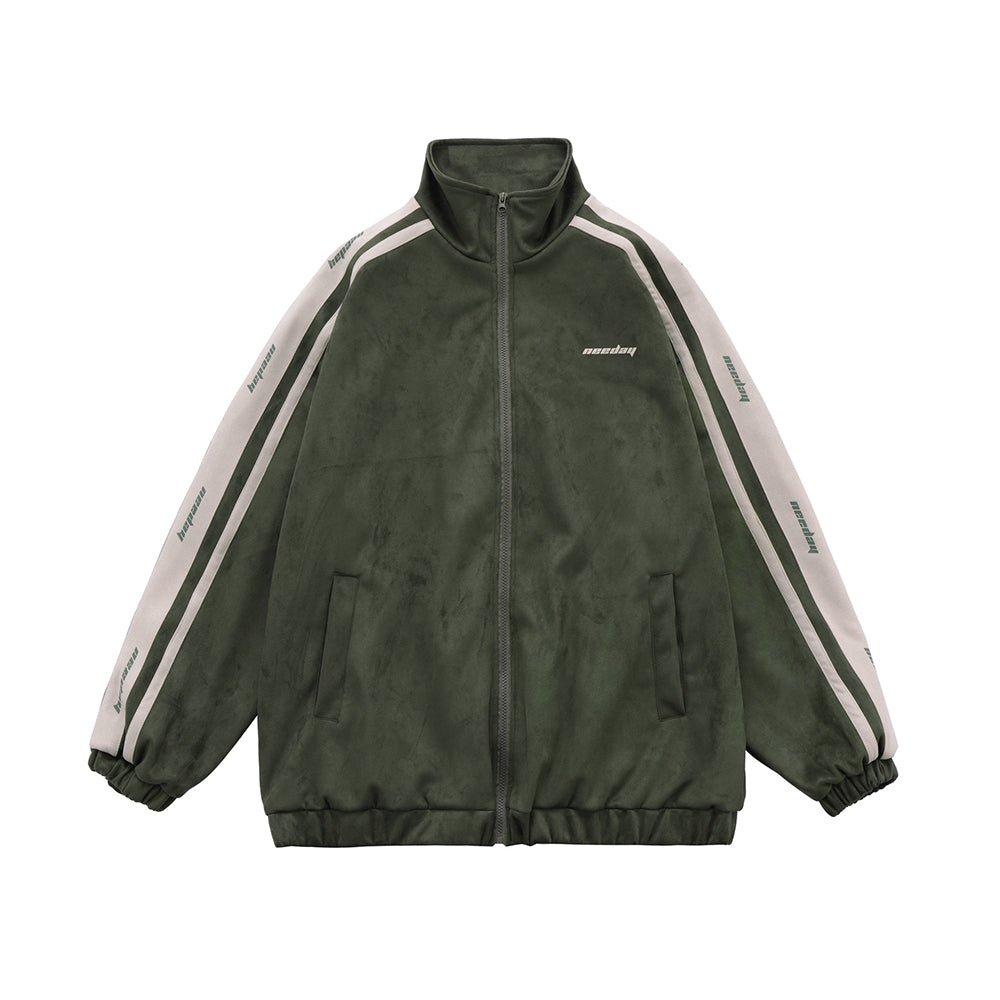 撞色條紋寬鬆外套