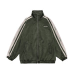 撞色條紋寬鬆外套