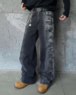 Washed straight jeans