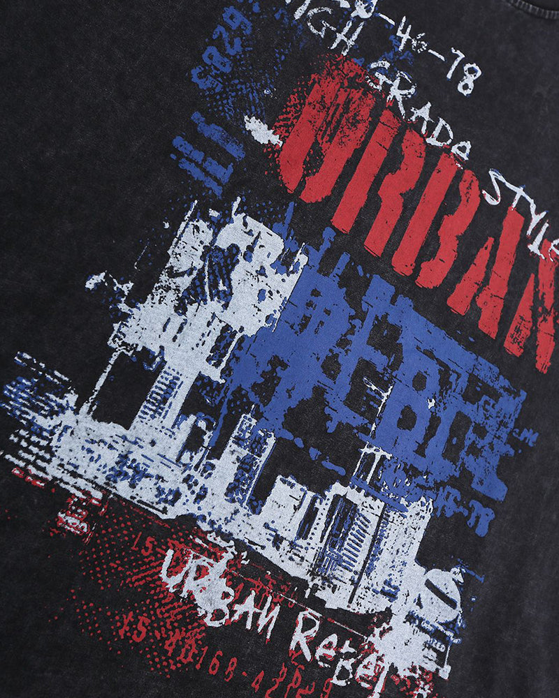 Retro print short sleeves