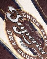 embroidered striped crew neck sweater