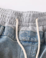 Patchwork ripped jeans