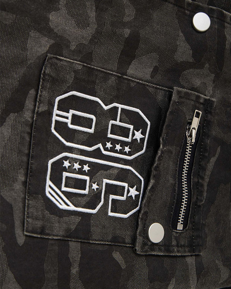 위장색 컬러블록 재킷