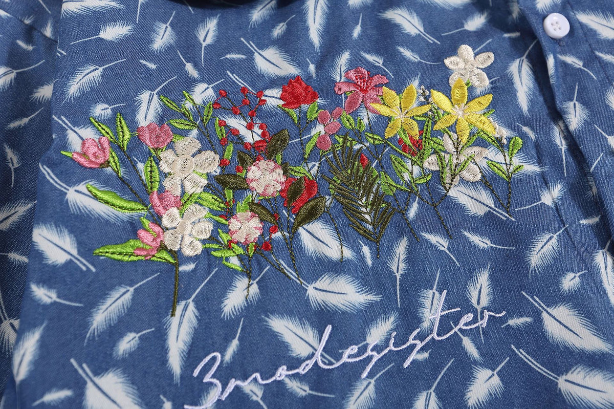 vintage floral embroidered shirt