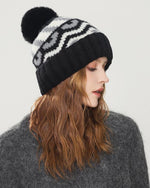 復古拼色保暖護耳帽