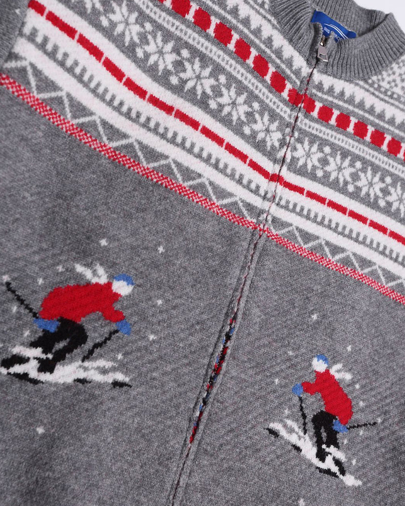 波點滑雪毛衣開衫