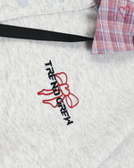 Cute cat embroidery fake two-piece sweatshirt