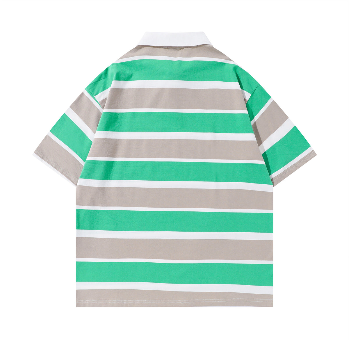 Retro contrast striped short sleeves