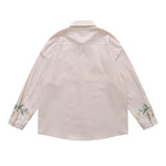 復古燈芯絨花卉襯衫