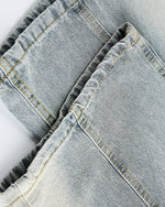 拼接撞色寬鬆牛仔褲