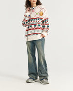 vintage knitted crew neck sweater