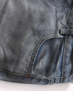 水洗破洞直筒牛仔褲