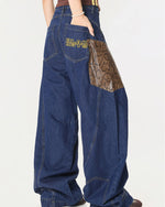 Panelled wide-leg trousers