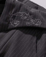 Embroidered striped trousers