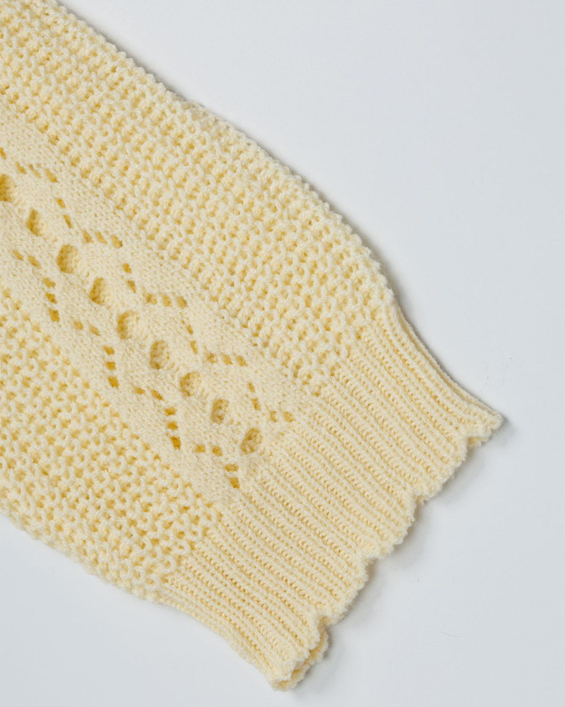 Lace stitching simple sweater cardigan