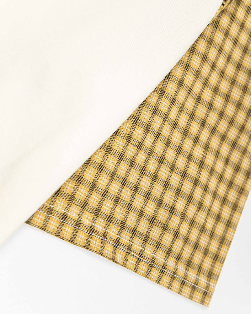 Plaid cartoon short sleeves