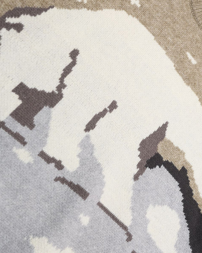 레트로 컬러 블록 폴라베어 스웨터